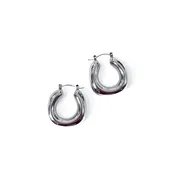 Chunky Waterproof Hoops: Silver