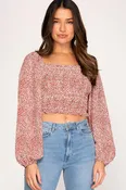 Brick Smocked Top