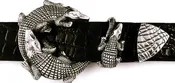 #1196 Double Alligator Buckle Set 1.5"