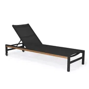 Beverly Hills Aluminum Outdoor Sun Lounger (Black)