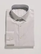BKT20 Slim Dress Shirt in Pinpoint Oxford - Soft Gray