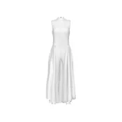 A00AA2L Mock T Sleeveless Legging Unitard with Three Quarter Long Skirt SKETCH