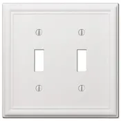 Amerelle Chelsea White 2 gang Stamped Steel Toggle Wall Plate 1 pk
