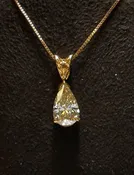 1.02ct Pear-Shaped Diamond Pendant on 18k Gold Chain  I/VS1