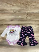 2pc I Smell Children Bodysuit & Pants White sz 3-6m