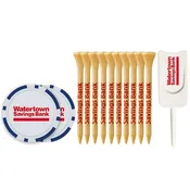 10 Pack of 2-3/4'' Wood Tees with Poker Chips and Divot Tool