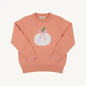 Isabelle`s Intarsia Sweater - Seashore Sherbet/Pumpkin and Bow by The Beaufort Bonnet Company