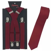 Apple Men’s Suspenders and Skinny Tie Sets 1inch X Back Spencer J’s