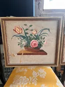 Antique Early American Painting On Board 22"W x 19.5"T