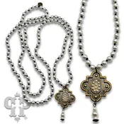 Art deco drop long necklace