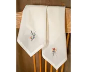 April Cornell Nature's Beauty Ecru Embroidered Tea Napkins