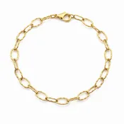 14K Gold Hammered Stainless Steel Charm Bracelet Base - D.i.y. - Build Your Charm Bracelet!