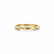 0.17CTW Round Diamond Twist Band - 14K Yellow Gold