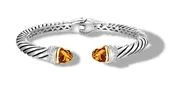 Crossover Bracelet with Citrine / Diamonds in Silver and 14K Gold