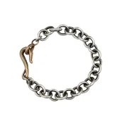 Sterling Silver and Bronze Hook Chain Bracelet
