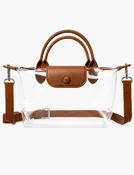 Sweetkama Brown Transparent Crossbody Handle Bag