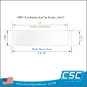 1.0" x 3.0" Clear Vinyl Pocket, with Peel-and-Stick Adhesive Backing, VATP-13