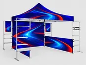 10ft x 10ft Fabric Canopy Kit A5 with TV Racks & Display Shelves