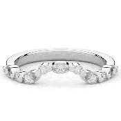 0.30CT.TW ROUND AND MARQUISE LAB DIAMOND SHARED PRONG CONTOUR WEDDING BAND