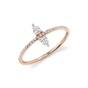 2 Pear Diamonds on Band