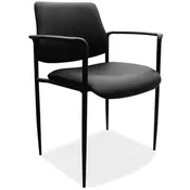 1022VBK Levy Collection Guest Stack Chair with Arms and Black Frame