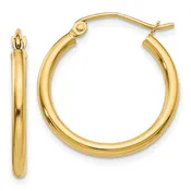 10K Gold Hoop Earrings 4x24mm