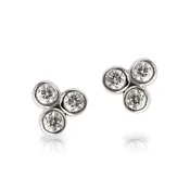 Bezel Set Diamond Cluster Earring