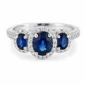 14KW Diamond and Sapphire Ring