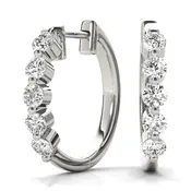 0.50ct Lab Diamond Hoop Earrings in 15mm 10K White Gold