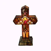 Amber Cross Tiffany Accent Lamp