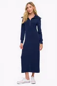 Ariella Long Sleeve Scuba Dress Navy