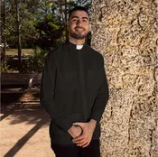 Embroidered Long Sleeve Clergy Guayabera Shirt.