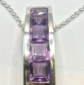 Amethyst Stone set on Sterling Silver Pendant
