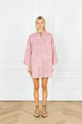 Berry Lattice Stripe Mini Caftan