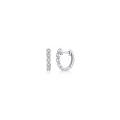 14k Gold 5 Diamond Huggie Earrings