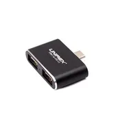 Dual Port 2.0 USB A Hub to Type-C