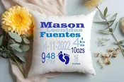 Personalized Baby Stats Pillow  - Baby Birth Pillow - Baby Pillow Keepsake