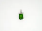 Emerald Cut Pendant in Sterling Silver.