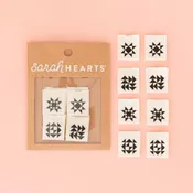 Black Quilt Block Multipack Labels (Sarah Hearts)
