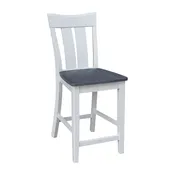 24-Inch Ava Stool in White and Heather Gray, Ready to Ship