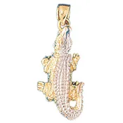 14k Gold Two Tone Aligator Charm