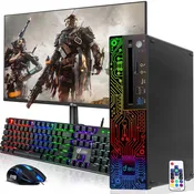 Lenovo RGB 8th Gen. SFF Gaming Desktop Computer RGB KB & Mouse Windows 11 Pro (Renewed)