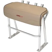 Alumacraft Boat Leaning Post w/ Rod Holders | Beige Aluminum
