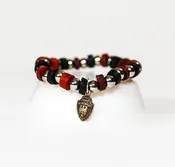 Beaded Bracelet Dark Brown/Black