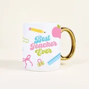 11 oz Cozy Cute Ceramic Mug–Best Teacher Ever