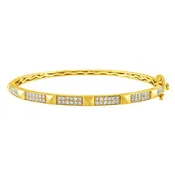 14kt 1ct Diamond Cluster Station Bangle G4911Y
