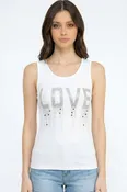 418-LOVE LOVE Rhinestone Tank Top – Slim Fit Sparkle Party Top
