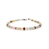 18 Carat TW Multi-Color Sapphire Bead Bracelet