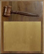10" x 12" Walnut Plaque with Gavel (Vertical)