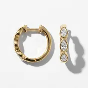 0.60ctw Pear Shape Diamond Yellow Gold Hoops